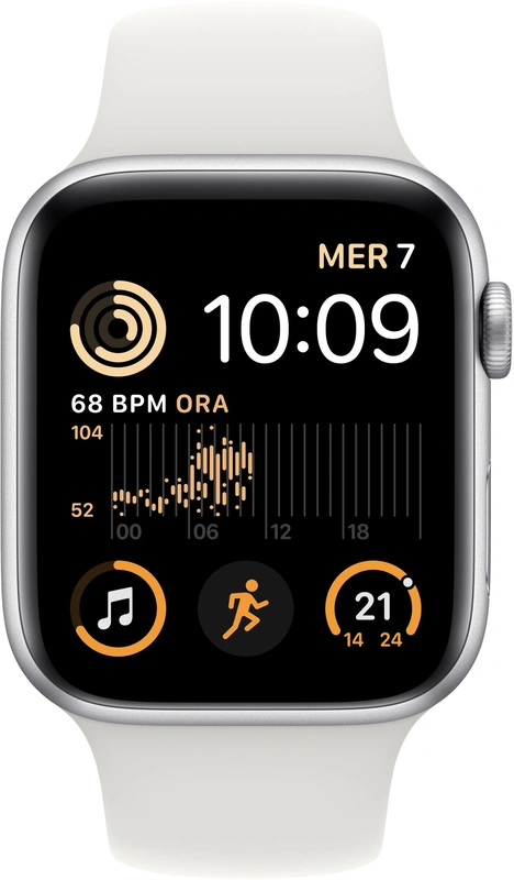 Apple Watch Series SE 2020 (44mm) aluminium, sportbandje Silver