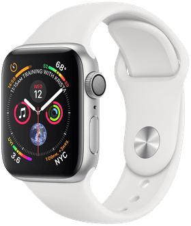 Apple Watch Series 4 (Sportbandje, 40mm) Zilver (Wit)