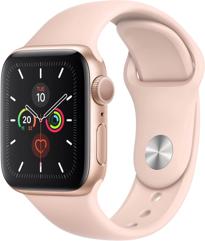 Apple Watch Series 5 (40mm) aluminium, sportbandje Goud (Roze)