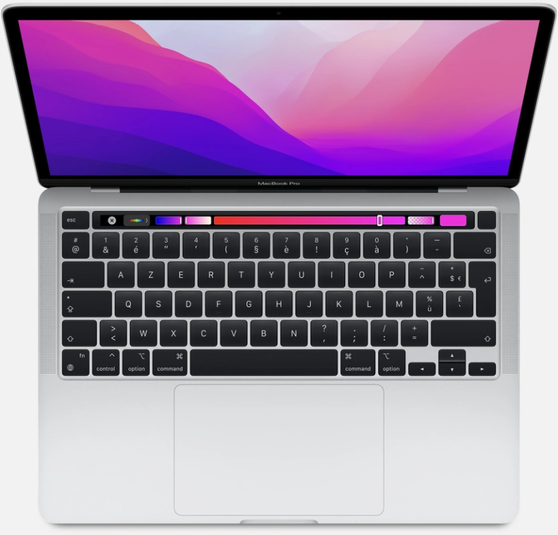 Macbook Pro 13" - CPU Apple M2 8-core - GPU 10-core - 8GB Ram - SSD 512GB - 2022 - Silver - Duits toetsenbord